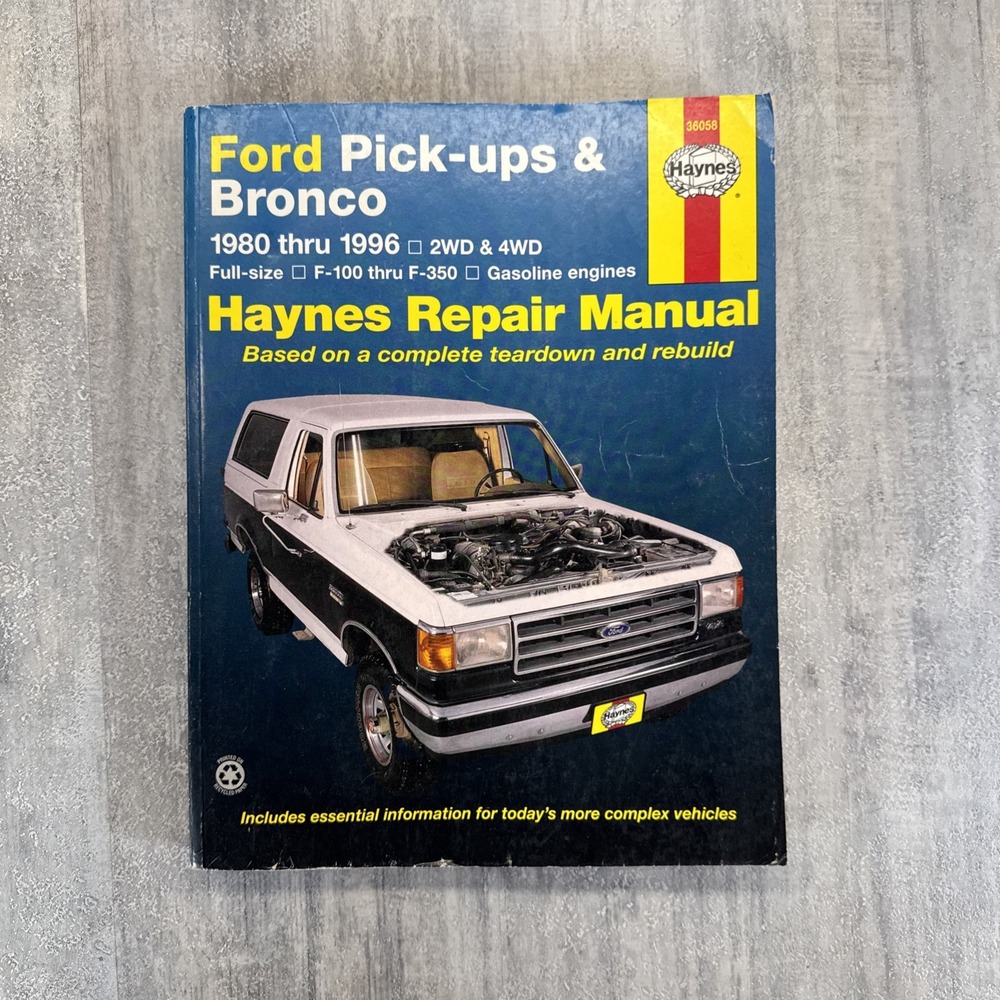 Haynes 36058 Ford Pick-Ups & Broncos 1980 - 1996 Repair Manual - Good condition!
